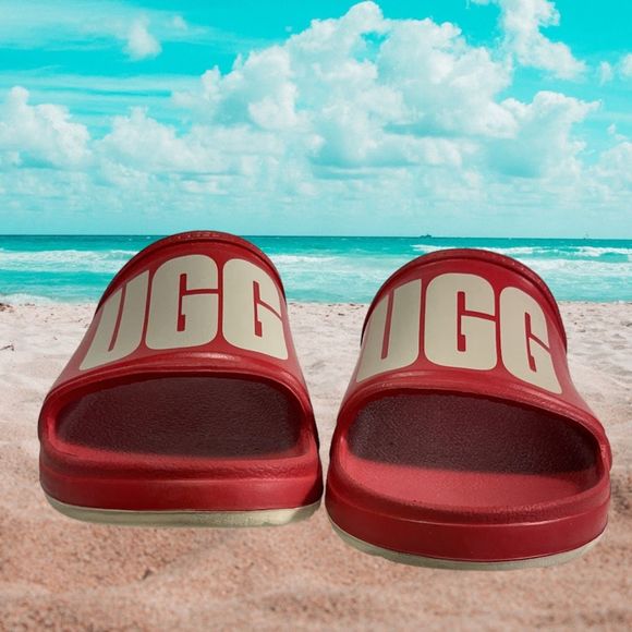 UGG Zuma Graphic Slide In Red Men's 11.5 - Picture 1 of 12